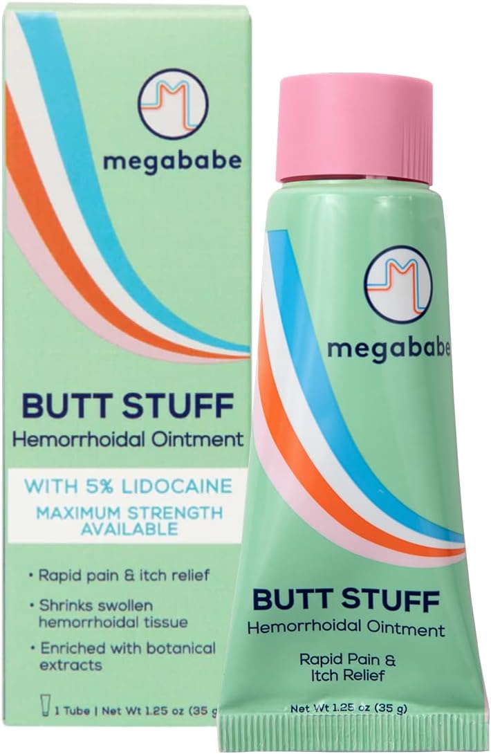 Megababe Hemorrhoidal Ointment | with 5% Lidocaine | Rapid Pain & Itch Relief | Shrinks Swollen Hemorrhoidal Tissue | 1.25 oz - Image 1